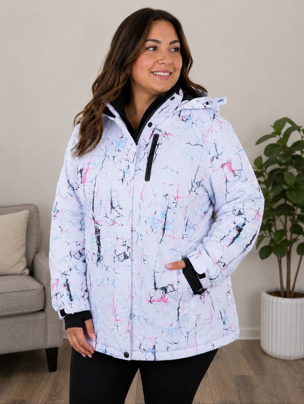 FREE SOLDIER Waterproof Ski Snow Jacket Fleece Lined Warm Winter Rain Hood 2XL